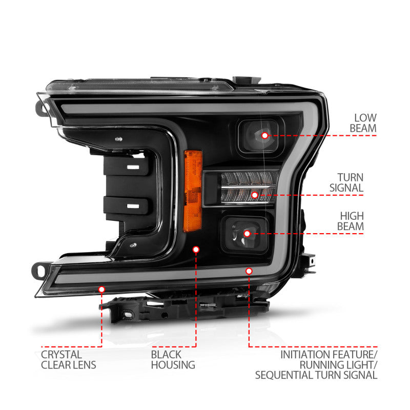 

ANZO 111570 - ANZ111570 - ANZO 18-20 Ford F-150 (w/o Fctry LED) Full LED Proj Headlights w/Light Bar Swtchbk Seq. Black w/Init - Shipped in Europe - Tuningsupply.com
