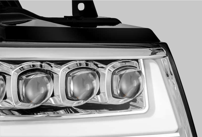 AlphaRex 07-13 Chevy Avalanche NOVA LED Proj Headlights Plank Style Design Chrome w/Activ Light/DRL-tuningsupply.com