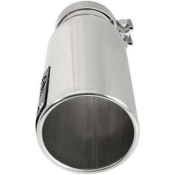 aFe SATURN 4S 4in SS Intercooled Exhaust Tip - Polished 4in In x 5in Out x 12in L Bolt-On-tuningsupply.com