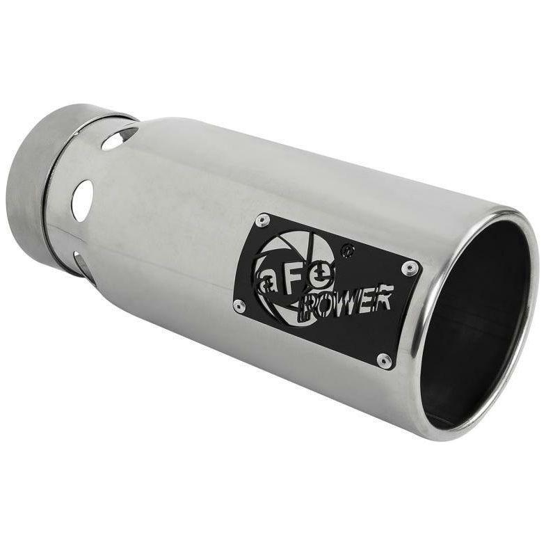 aFe SATURN 4S 4in SS Intercooled Exhaust Tip - Polished 4in In x 5in Out x 12in L Bolt-On-tuningsupply.com