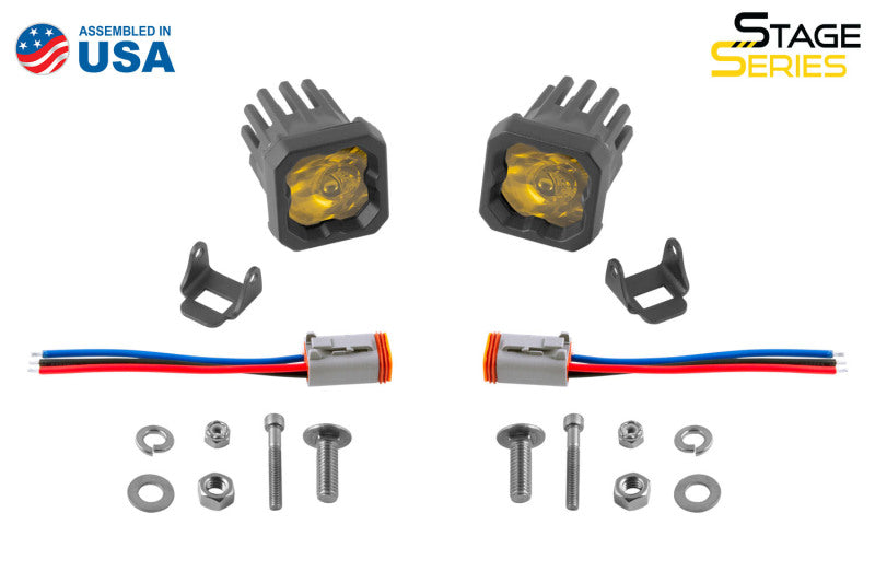 Diode Dynamics Stage Series C1 LED Pod Sport - Yellow Wide Standard ABL (Pair)-tuningsupply.com