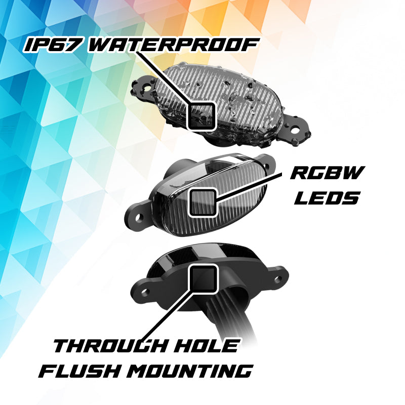 

XKGLOW MX-GPOD-4 - XKGMX-GPOD-4 - XK Glow XKmax Pre-Runner Style RGBW LED Grill Pods - 4pc - Shipped in Europe - Tuningsupply.com
