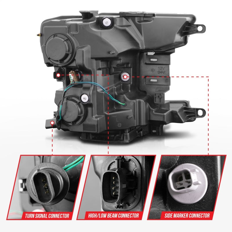 

ANZO  - ANZ111509 - ANZO 2018-2020 Ford F-150 Projector Headlight w/ Plank Style Switchback Black Housing - Shipped in Europe - Tuningsupply.com
