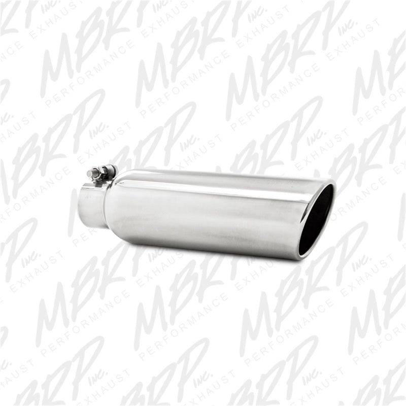 MBRP Universal Tip 3.5in OD 2.25in Inlet 12in L Angled Cut Rolled End Clampless No-Weld T304-tuningsupply.com