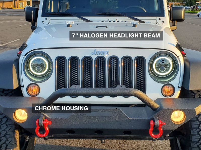 

Raxiom J121871 - RAXJ121871 - Raxiom 07-18 Jeep Wrangler JK LED Halo Headlights- Chrome Housing (Clear Lens) - Shipped in Europe - Tuningsupply.com
