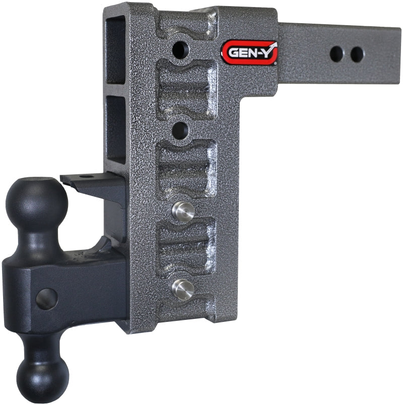 Gen-Y Mega Duty 2.5in Shank 9in Drop 3K TW 21K Hitch w/GH-061 Dual-Ball/GH-062 Pintle Lock-tuningsupply.com