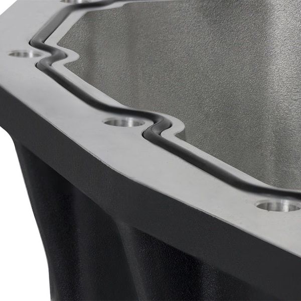 AFE Pro Series Engine Oil Pan Black w/Machined Fins; 11-16 Ford Powerstroke V8-6.7L (td)-tuningsupply.com