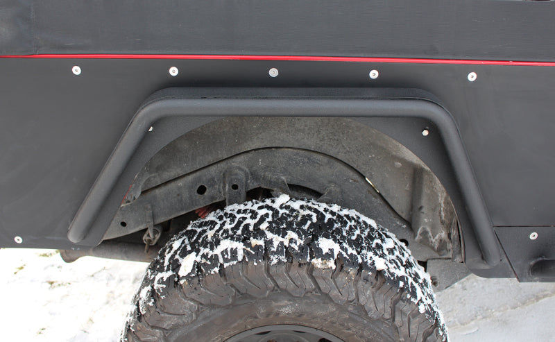 Fishbone Offroad 97-06 Jeep Wrangler TJ Steel Tube Fenders Rear 3In Flare - Blk Textured Powdercoat-tuningsupply.com