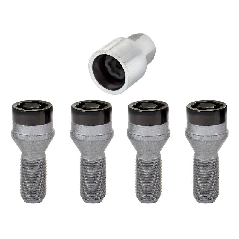 McGard Wheel Lock Bolt Set - 4pk. (Cone Seat) M14X1.25 / 17mm Hex / 27.3mm Shank Length - Black-Wheel Bolts-McGard-MCG27326-SMINKpower Performance Parts