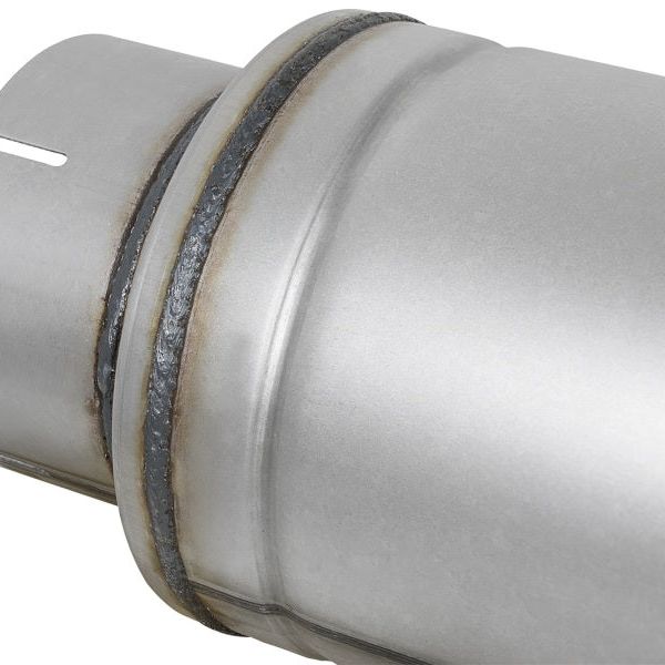 aFe ATLAS Aluminized Steel Muffler 5in Center/Center 24in L x 7in Diameter - Round Body-tuningsupply.com