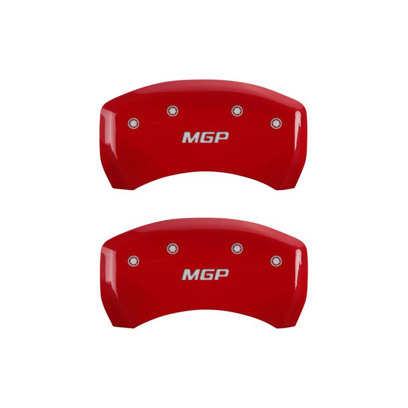 MGP 4 Caliper Covers Engraved Front & Rear MGP Red finish silver ch-Caliper Covers-MGP-MGP22210SMGPRD-SMINKpower Performance Parts