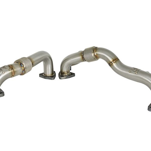 aFe Twisted Steel Header Up-Pipe 08-10 Ford Diesel Trucks V8-6.4L (td)-tuningsupply.com