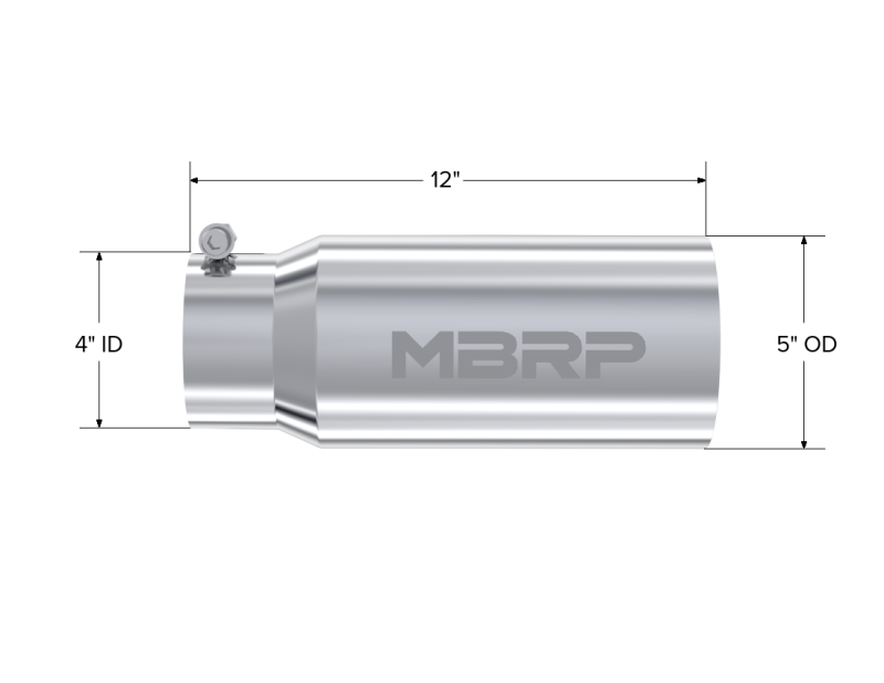 MBRP Universal Tip 5 O.D. Dual Wall Straight 4 inlet 12 length-tuningsupply.com