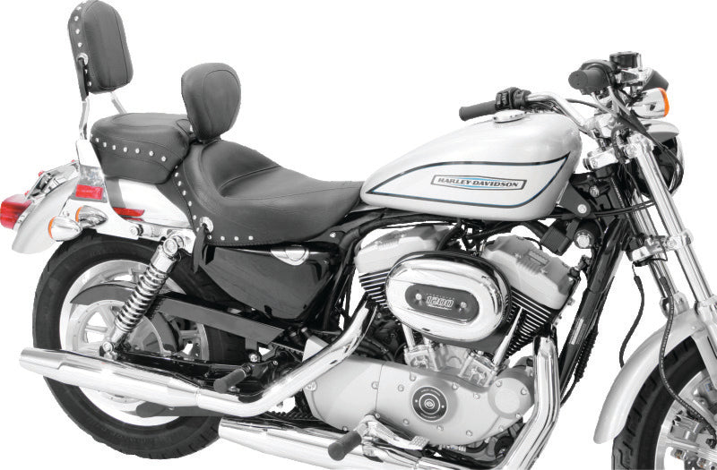 

Mustang Motorcycle 79439 - MMP79439 - Mustang 04-21 Harley Sportster 3.3 Wide Stud Touring Solo Seat w/Driver Backrest - Black - Shipped in Europe - Tuningsupply.com
