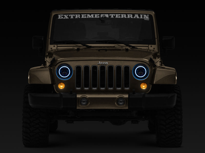 

Raxiom J142665 - RAXJ142665 - Raxiom 97-18 Jeep Wrangler TJ/JK Axial 7-Inch LED Headlights w/RGB Halo- Black Housing (Clear Lens) - Shipped in Europe - Tuningsupply.com
