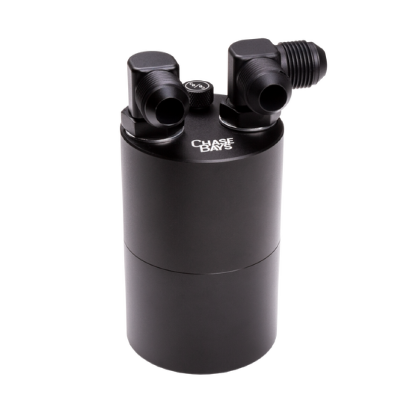 Chase Bays 10AN 90AL Fitting Inlet/-10AN 90 Deg Elbow Outlet Oil Catch Can w/Type 5 Bracket-tuningsupply.com