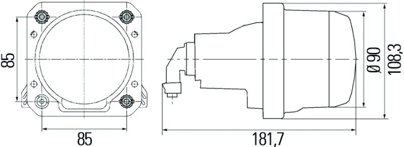 Hella 90mm Bi-Halogen / Bi-Xenon V2 Shutter Pigtail-tuningsupply.com