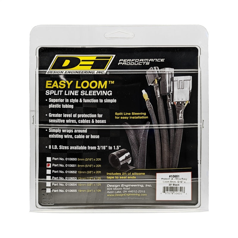 

DEI 10651 - DEI10651 - DEI Split Wire Sleeve Easy Loom 8mm-5/16in x 20 Black - Shipped in Europe - Tuningsupply.com
