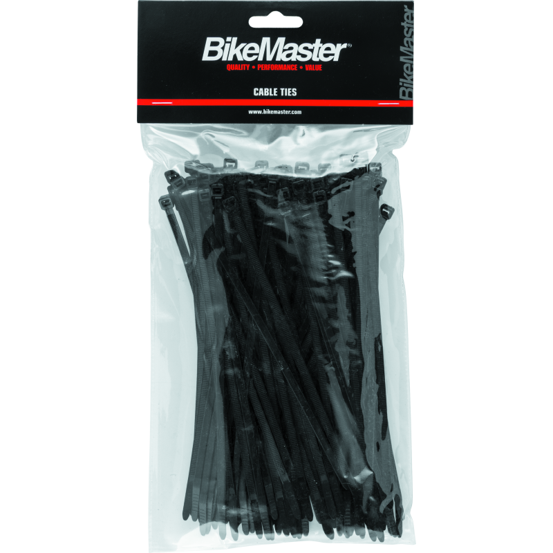 BikeMaster 7.5in Cable Ties (Pack of 100) - Black-tuningsupply.com