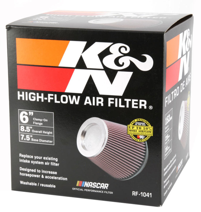 

K&N Engineering RF-1041 - KNNRF-1041 - K&N Round Tapered Universal Air Filter 6 inch Flange 7 1/2 inch Base 5 inch Top 7 1/2 inch Height - Shipped in Europe - Tuningsupply.com
