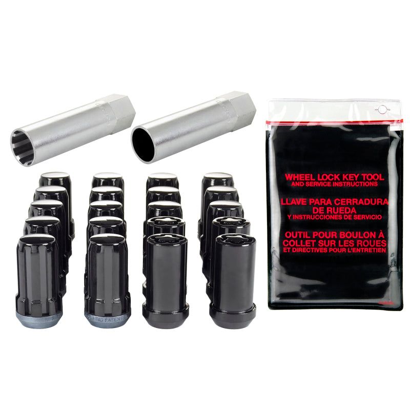 McGard SplineDrive Tuner 5 Lug Install Kit w/Locks & Tool (Cone) M14X1.5 / 22mm Hex - Blk-tuningsupply.com