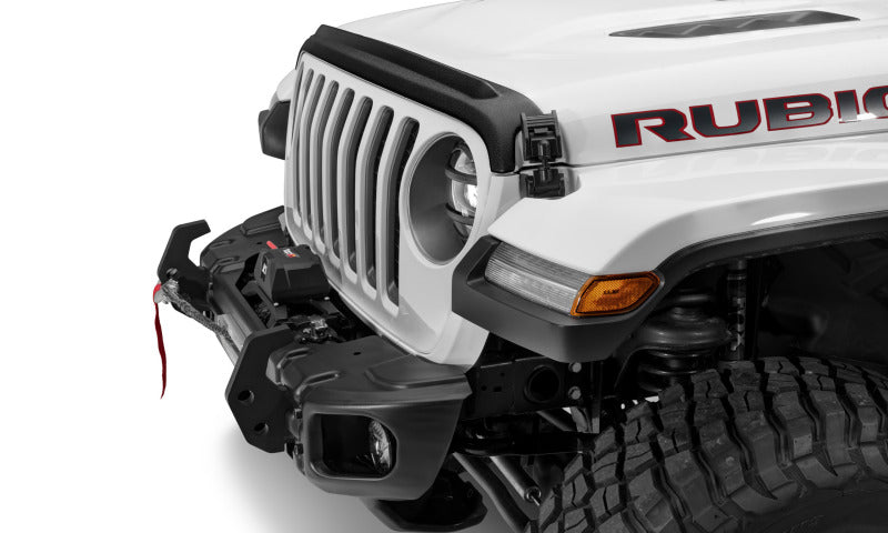 AVS 07-18 Jeep Wrangler (JK) Aeroskin II Textured Low Profile Hood Shield - Black-tuningsupply.com