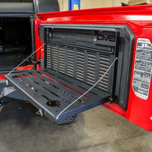 DV8 Jeep JL Tailgate Mounted Table (Trail Table) - Black-tuningsupply.com