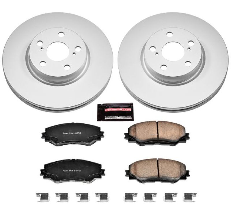 Power Stop 09-10 Pontiac Vibe Front Z17 Evolution Geomet Coated Brake Kit-tuningsupply.com