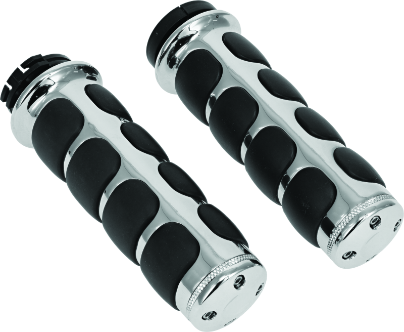 Kuryakyn Premium ISO Grips Without Throttle Boss Dual Cable Chrome-tuningsupply.com