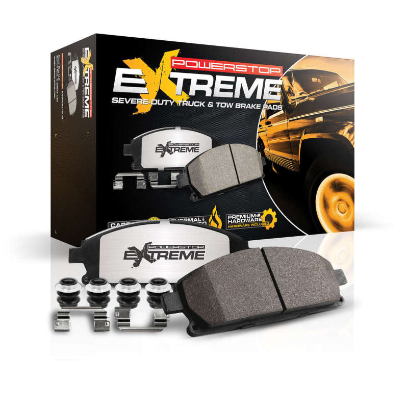 Power Stop 02-06 Cadillac Escalade Front or Rear Z36 Truck & Tow Brake Pads w/Hardware-tuningsupply.com