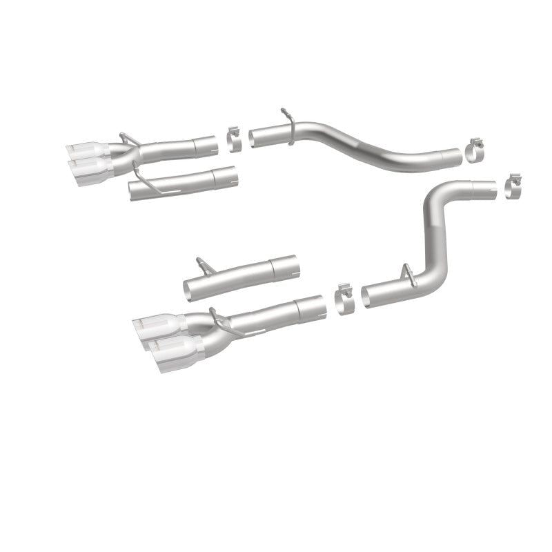 MagnaFlow Axle-Back, SS, 2.5in, Quad Split Rear 3.5in Tip 2015 Dodge Challenger 3.6L V6-tuningsupply.com