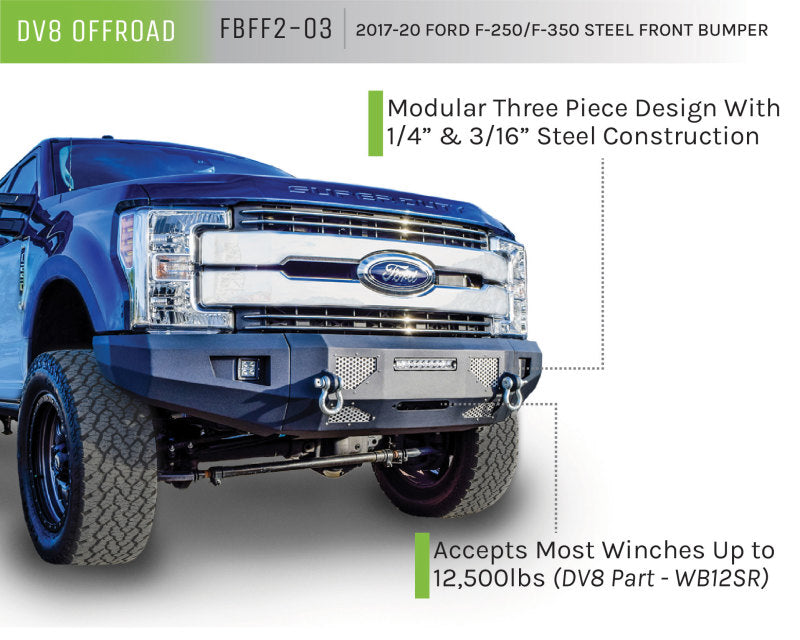 

DV8 Offroad  - DVEFBFF2-03 - DV8 Offroad 2017+ Ford F-250/F-350/F-450 Front Bumper - Shipped in Europe - Tuningsupply.com
