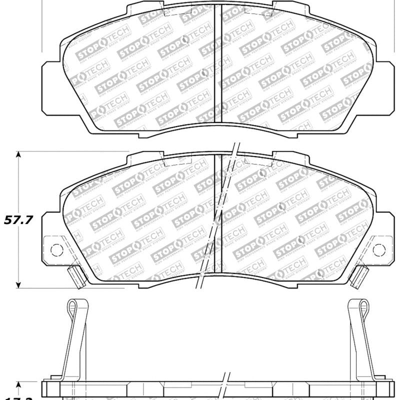 StopTech Performance 97-99 Acura CL/ 97-01 Integra Type R/91-95 Legend/91-05 NSX Front Brake Pads-Brake Pads - Performance-Stoptech-STO309.05030-SMINKpower Performance Parts