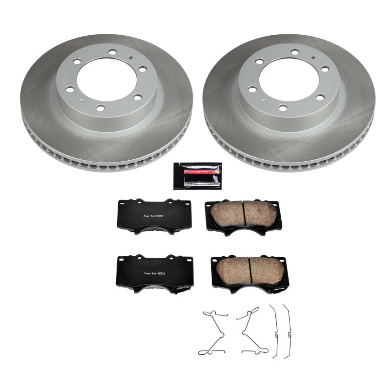 Power Stop 05-22 Toyota Tacoma Front Semi-Coated Rotor Kit-tuningsupply.com