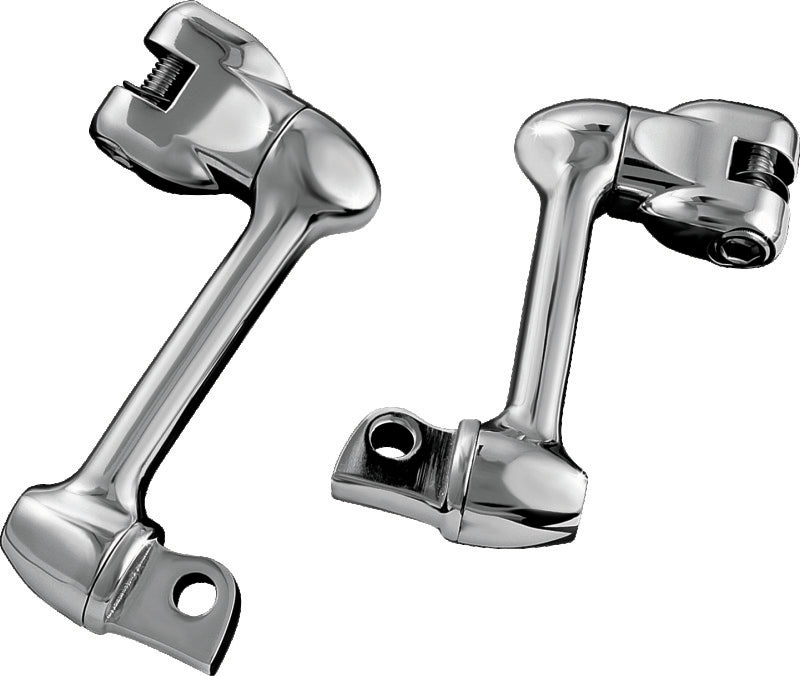 Kuryakyn 4in Adjustable Lockable Offsets With Male Mount Adapter Chrome-tuningsupply.com