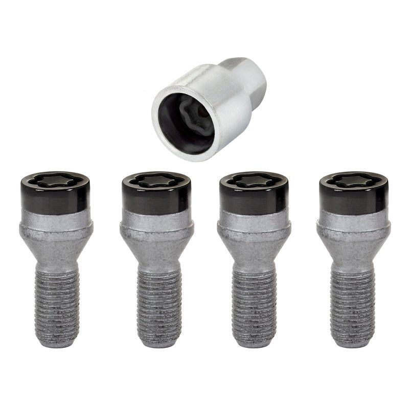 McGard Wheel Lock Bolt Set - 4pk. (Cone Seat) M14X1.25 / 17mm Hex / 27.3mm Shank Length - Black-tuningsupply.com