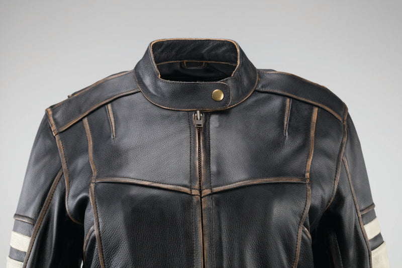 Kuryakyn Leather By River Road Dame Vintage Leather Jacket Black Womens - Small-tuningsupply.com