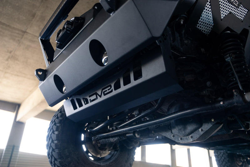 DV8 Offroad 18-23 Jeep Wrangler JL/JT Front Bumper Sway-Bar Disconnect Motor Skid Plate-tuningsupply.com