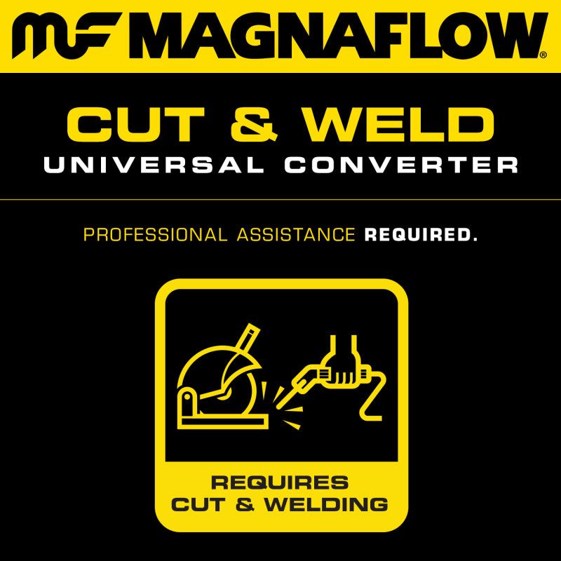 MagnaFlow Conv Univ 2in Inlet/Outlet Center/Center Round 11in Body L x 5.125in W x 15in Overall L-tuningsupply.com