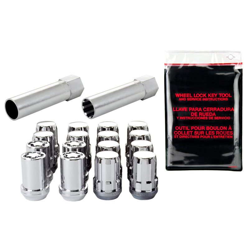 McGard SplineDrive Tuner 4 Lug Install Kit w/Locks & Tool (Cone) M12X1.5 / 13/16 Hex - Chrome-tuningsupply.com