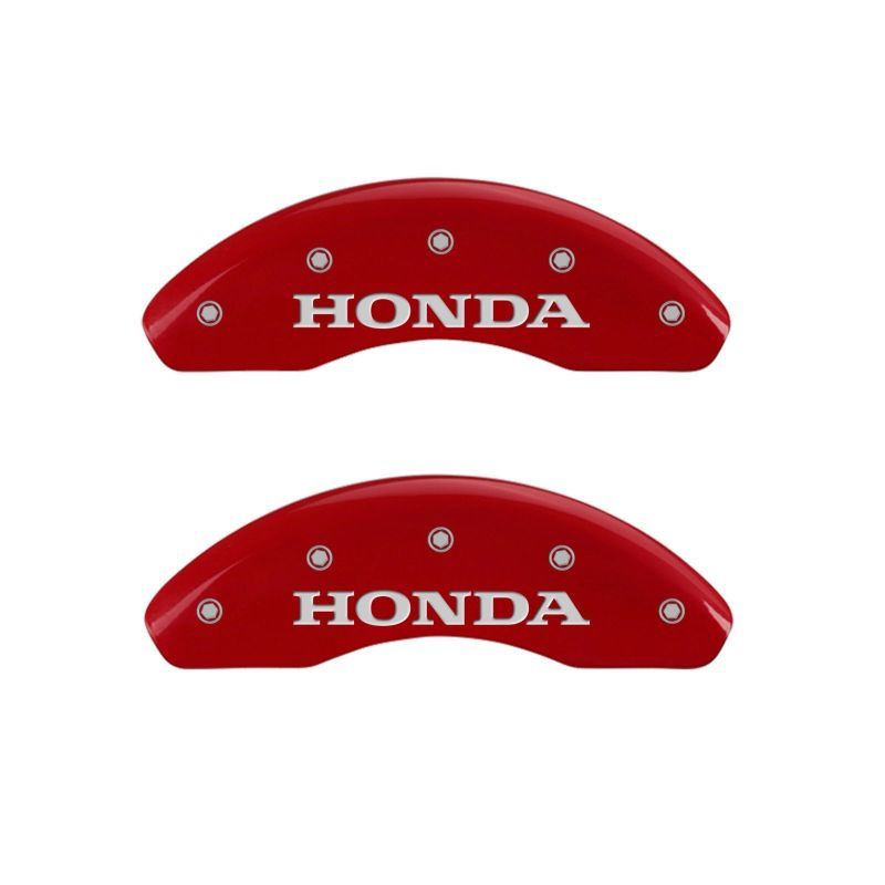 MGP 4 Caliper Covers Engraved Front Accord Engraved Rear Accord Red finish silver ch-tuningsupply.com