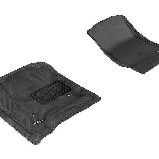 3D MAXpider 2014-2020 Chevrolet Silverado Double Cab/Crew Cab Kagu 1st Row Floormat - Black-tuningsupply.com