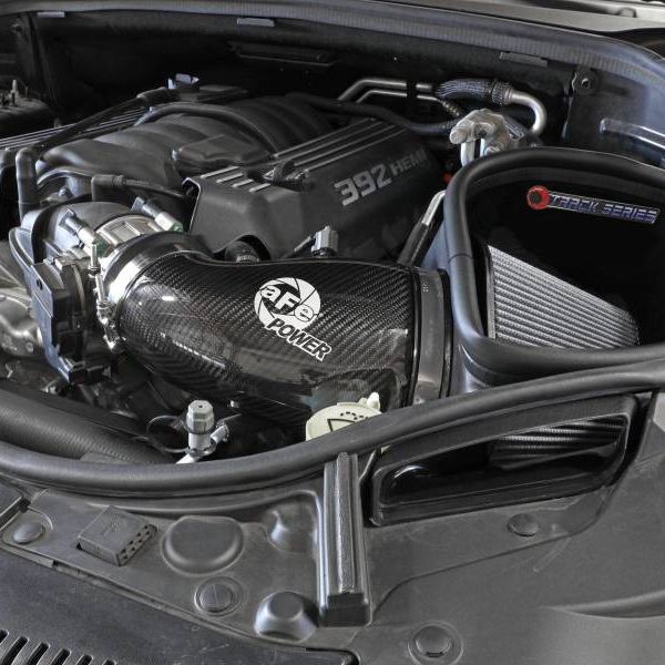 aFe 12-21 Jeep Grand Cherokee 6.4L Track Series Carbon Fiber Cold Air Intake w/Pro Dry S Filter-tuningsupply.com