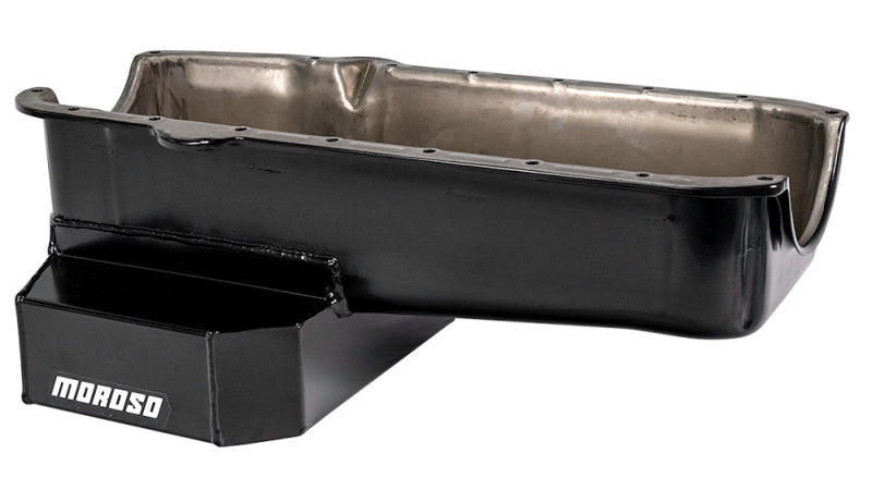

Moroso 21316 - MOR21316 - Moroso Pre-80 Chevrolet SBC (w/Driver Side Dipstick) Wet Sump 7qt 7.5in Steel Oil Pan - Black - Shipped in Europe - Tuningsupply.com
