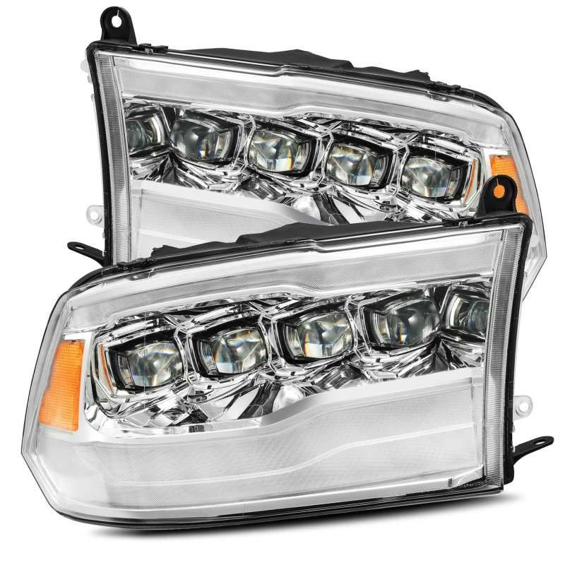 AlphaRex 09-18 Dodge Ram 1500HD NOVA LED Projector Headlights Plank Style Design Chrome w/DRL-tuningsupply.com