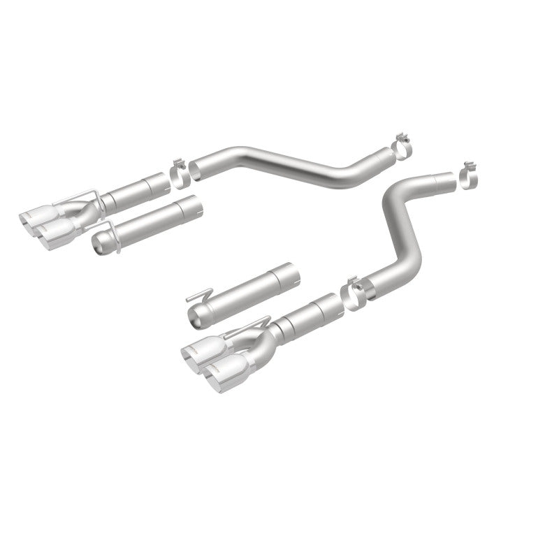 MagnaFlow Axle-Back, SS, 3in, Quad Split Rear 3.5 Tips 2015 Dodge Challenger incl SRT Hellcat-tuningsupply.com