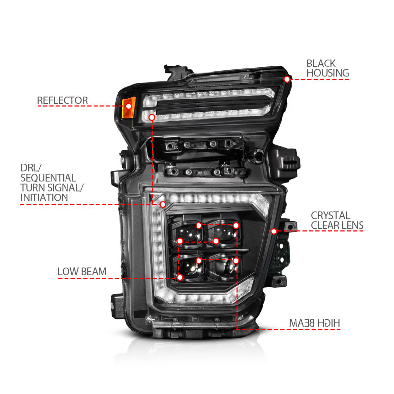 

ANZO 111619X-R - ANZ111619X-R - ANZO Z-Series 20-23 Chevy Silverado 2500/3500 Z-Series Full LED Proj Headlights Black - Pass. Side - Shipped in Europe - Tuningsupply.com
