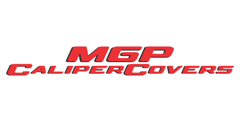 MGP 4 Caliper Covers Engraved Front & Rear Cursive/Cadillac Red finish silver ch-tuningsupply.com