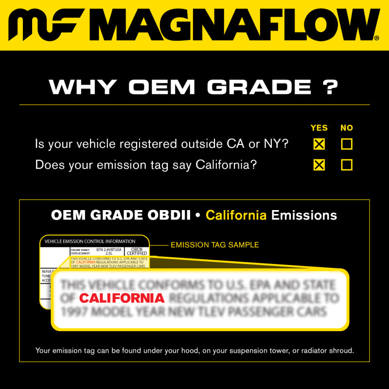 MagnaFlow Conv Univ 2in Inlet/Outlet Center/Center Round 11in Body L x 5.125in W x 15in Overall L-tuningsupply.com