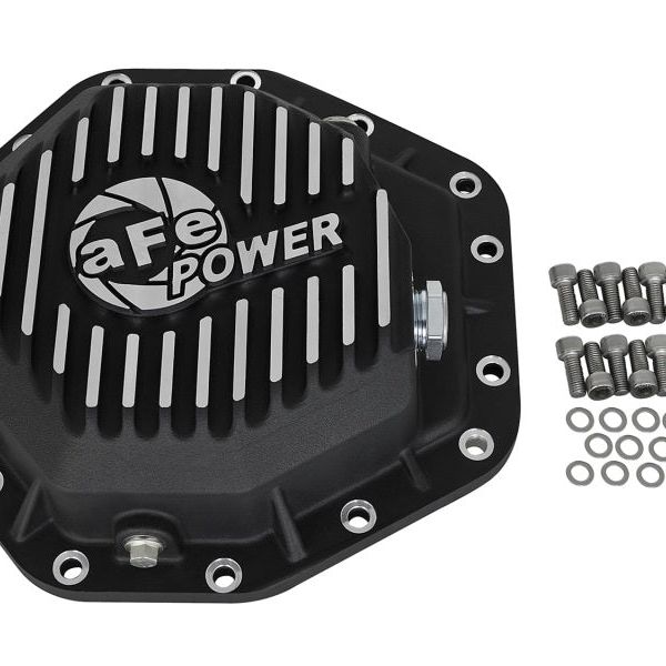 aFe Power Pro Ser Rear Diff Cover Black w/Mach Fins 2017 Ford Diesel Trucks V8-6.7L(td) Dana M275-14-tuningsupply.com